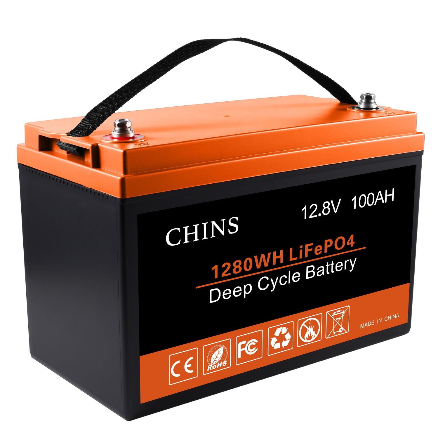 CHINS 12V 100AH LiFePO4 Lithium Battery - Built-in 100A BMS, Perfect f –  CHINS-Battery