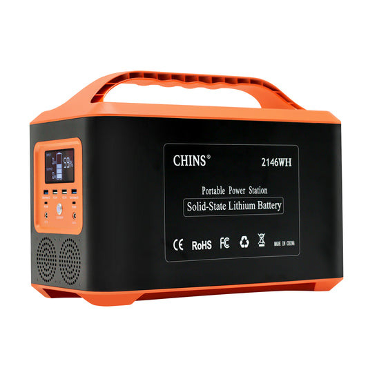 CHINS Portable Power Station 2146WH, Solid State Lithium Battery, 1200W (Surge 1300W) Total for Home Backup, Emergency, Outdoor Camping